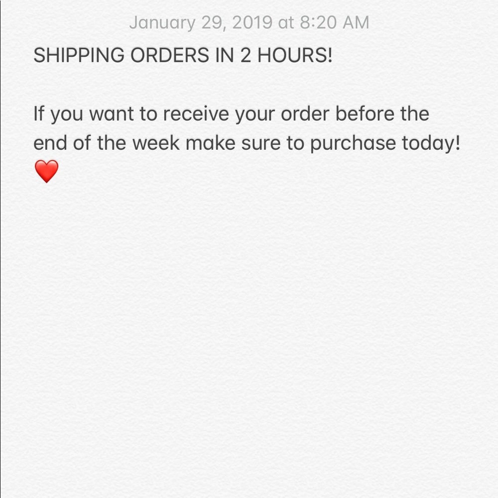 Shipping in 2 Hours!